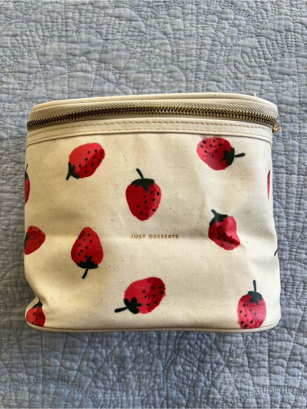 kate spade Kids Strawberry Canvas Cosmetic Pouch - Cream & Red